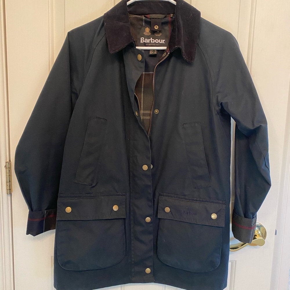 Barbour Navy Jacket with Gold Buttons